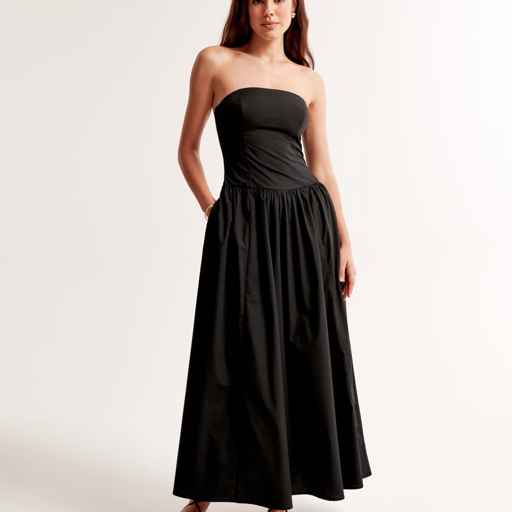 Abercrombie and Fitch Black Strapless Maxi Dress